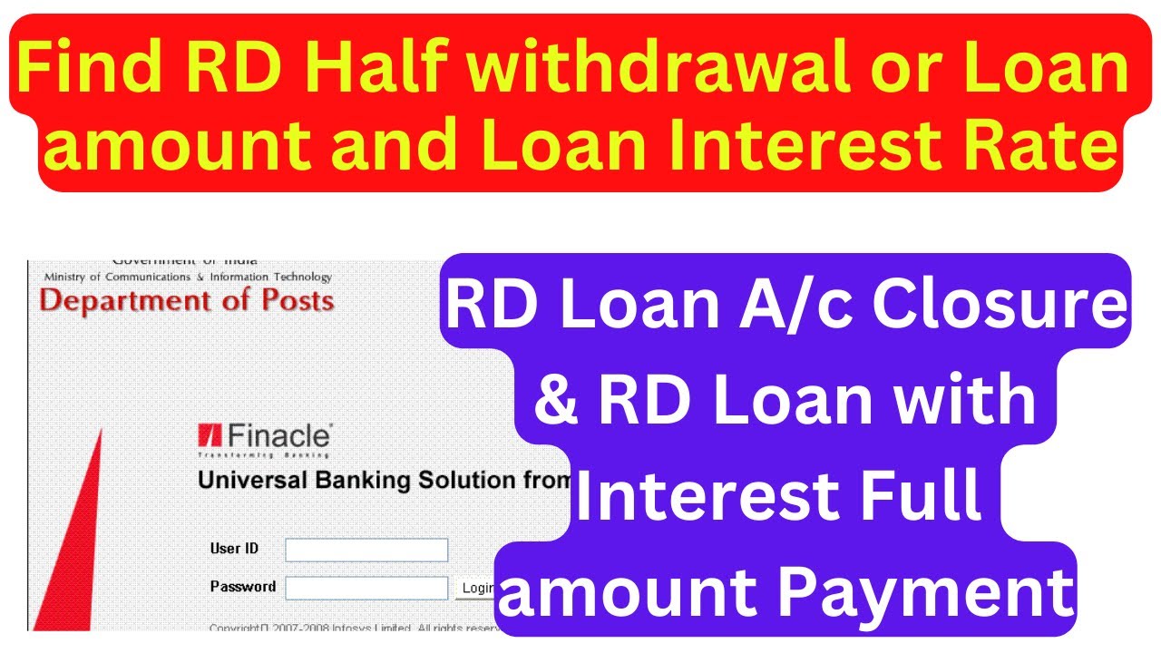 RD Loan account closure and HPAYOFF method to payment full RD loan and interest. YouTube