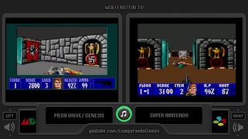 Wolfenstein 3D (Sega Genesis vs Snes) Side by Side Comparison