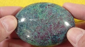 Sparkling Ruby and Fuchsite with Kyanite Soap-Shaped Palm Stone #2