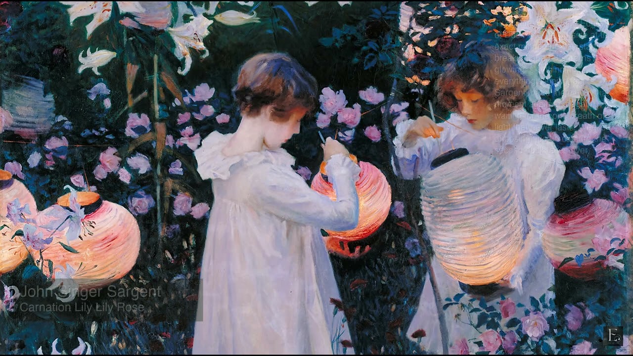 John Singer Sargent - Carnation Lily Lily Rose - 2 Hours Screensaver