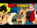 Anime fight in pokemon red vs gold