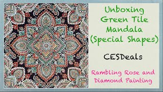 Unboxing Diamond Painting - Green Tile Mandala Special Shapes from CESDeals