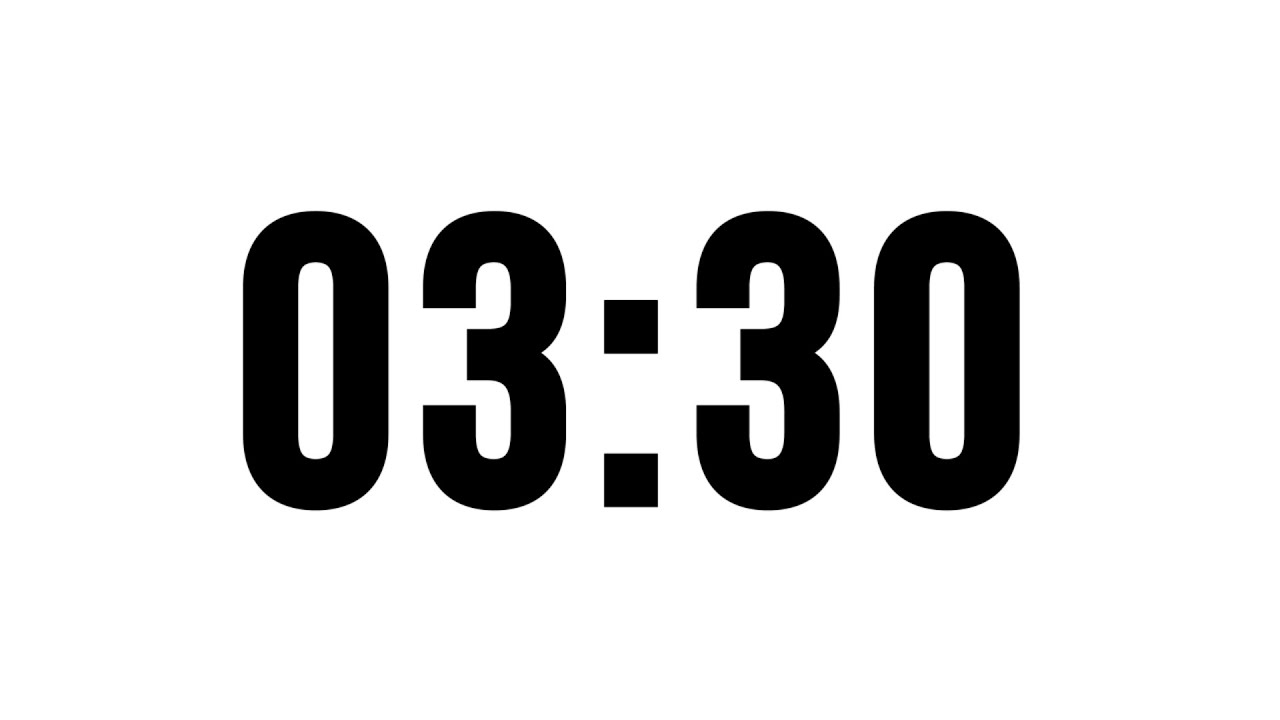 3 Minute 30 Second Timer Without Music, Simple Countdown With Alarm At ...