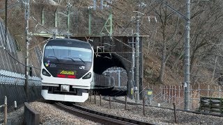 [4K]E257系特急あずさ20号　新天神山トンネル