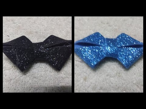 How to makr decorative bow with glitter foam sheet/diy beautiful bow. - YouTube