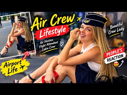 🔥 Beautiful Air Hostess Stuns Everyone! 😍✈️ | Air Crew Lifestyle & People’s Reactions ✨