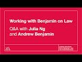 Q&amp;A with Andrew Benjamin and Julia Ng