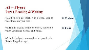 A2 Flyers 200 questions with answers part 1 Reading and Writing ( P3)