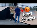 ANGRY GRANDPA TRIES TO FIGHT KIDS AT SKATEPARK!