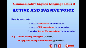 Active And Passive voice || communicative English Skills II || second semester English part 1