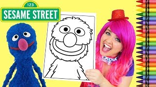 Coloring Grover Sesame Street Coloring Book Page Crayola Crayons KiMMi THE CLOWN