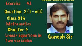 Ex 4.1 Q 2 Chapter 4 Linear equations in Two Variables .Class 9th Mathematics.NCERT/CBSE