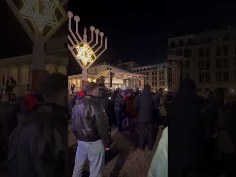 Chief Rabbi of Israel at Germany Brandenburg Gate Menorah Lighting