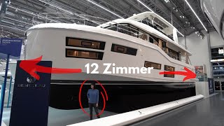 CAMPER MIT 12 ZIMMER! Krasse Roomtour im 18,95m Beneteau Luxusyacht Grand Trawler 62