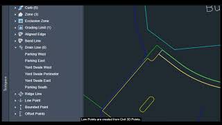 Assign Drain Lines and Low Points Using Grading Optimization Tool! #civil3d #sitegrading #modeling