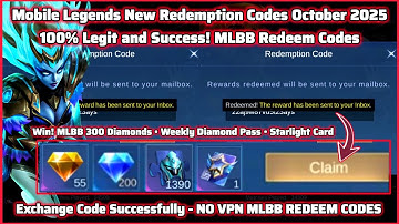 x3 Mobile Legends Redeem Codes October 20, 2025 - Legit MLBB Redeem Codes + Free MLBB Diamonds