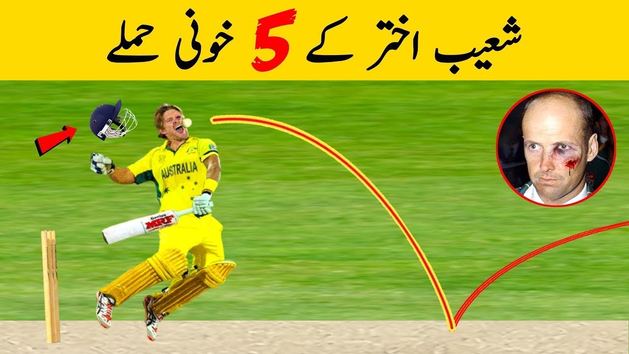 Top 5 Worst Bouncers by Shoaib Akhtar in Cricket History Ever | Best ...