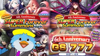 6th Anniversary Forever Summons Part 1 & 2 | GS777 | Grand Summoners