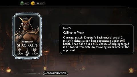 Mortal Kombat Mobile- Shao Kahn Konqueror Instant Kill (Brutality)