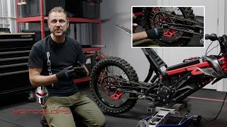 How to adjust the chain tension on a midsize E-Moto Electric Dirt Bike