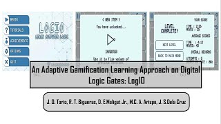 An Adaptive Gamification Learning Approach on Digital Logic Gates: LogIO