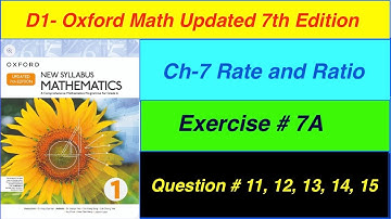D1 Math Exercise 7A Updated  7th edition | Chapter 7 Exercise 7A  Question- 11, 12, 13, 14, 15