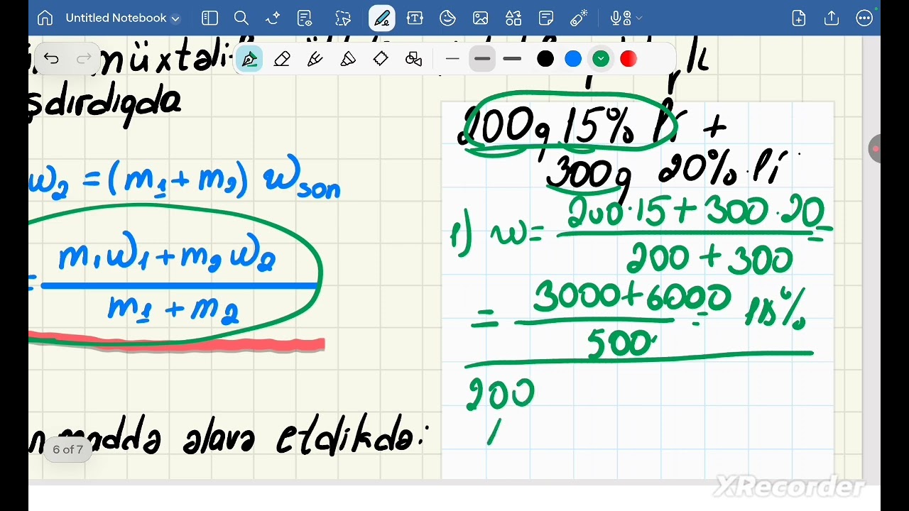 Həll olan maddənin kütlə payl