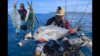 UNIMAGINABLE CATCHING MY 4TH KAGAMI (AFRICAN POMPANO) | LIVE BAITING | KAYAK FISHING HAWAII | NEW PB