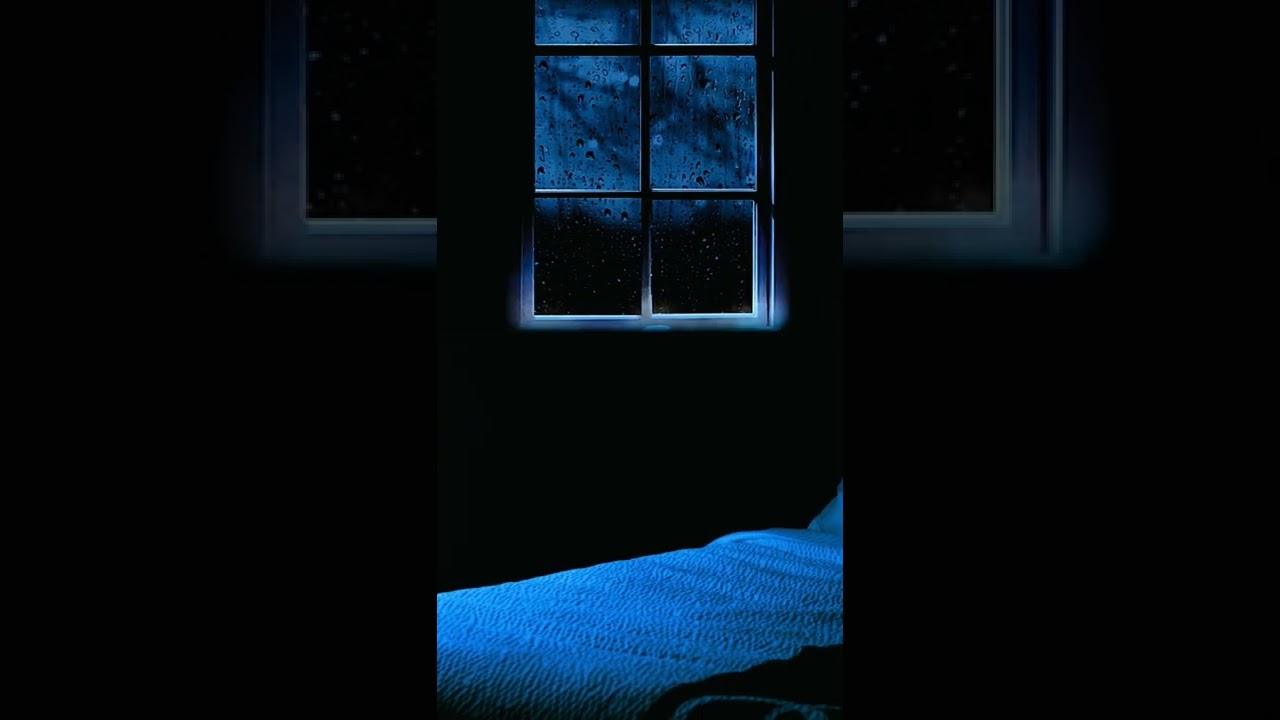 Rain on Window & Music Box Playing, Baby Crib in Corner