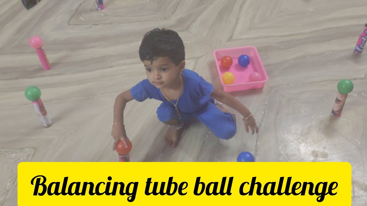 Balancing tube ball challenge toddler activities 1824 months YouTube