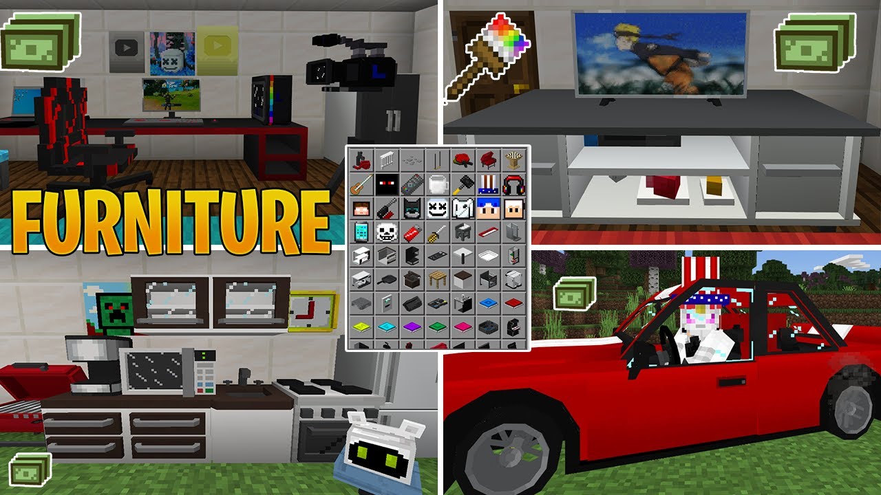 FURNICRAFT MOD para MINECRAFT PE 1.17 FURNITURE ADDON para MINECRAFT