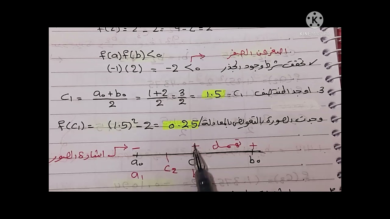 ☆تحليل عددي~(طريقة التنصيف Bisection)