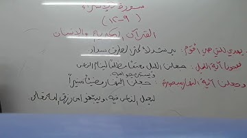 سورة الإسراء (٩_١٢) القرآن الكريم والإنسان /للصف الثامن /ربى عدوان