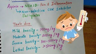 Aspirin poisoning-Dose , symptoms, management, Treatment | Reye's syndrome