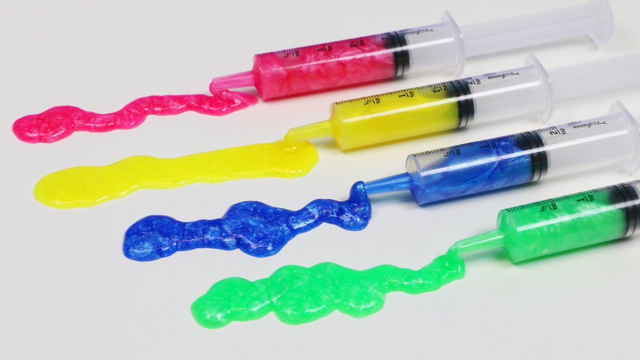 Learn colors with slime syringe diy how to make color slime syringe