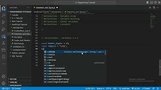 Javascript tutorial 1.1.1 - Grammar and Types - Declarations - Variables