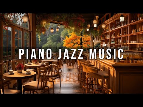 Fall Coffee Shop Ambience with Piano Jazz Music for Relaxing, Studying & Working