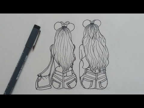 How To Draw Best Friends Easy Step By Step Youtube | Desene de colorat