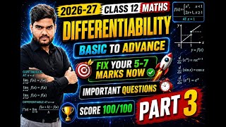 Continuity and Differentiability Class 12 | Maths 12 Chapter 5 |Class 12 Maths Differentiability |