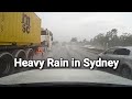 Heavy Rain in Sydney Australia - Driving on M5 Motorway