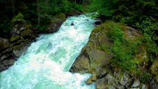 4k Turquois River flowing Soca in Slovenia. Water Sounds, River Sounds, White Noise for Sleeping