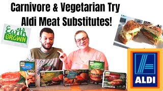 ALDI MEATLESS TASTE TEST! TRYING VEGAN, VEGETARIAN MEAT REPLACEMENTS FROM ALDI'S EARTH GROWN BRAND