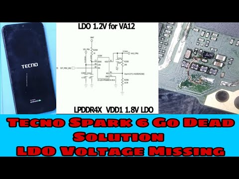 Tecno Saprk 6 Go Dead Solution New Method | Tecno Spark 6 Go LDO 1.8 &1.2 Voltage Missing VS1 | VA12