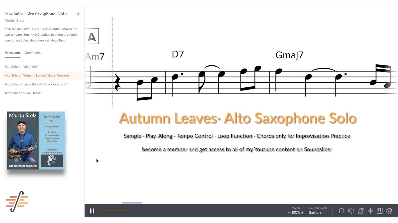 Autumn Leaves · Alto Saxophone Solo YouTube