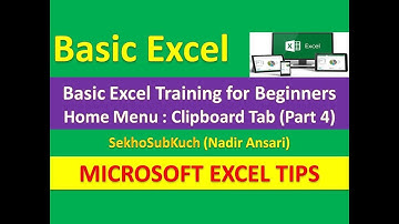 Basic Excel Training for Beginners : Home Menu : Clipboard Tab (Part 4) | Urdu / Hindi
