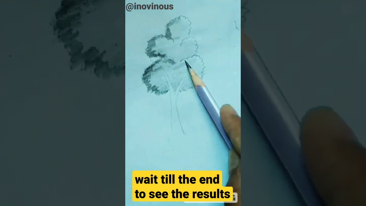 how to draw simple realistic 3d tree in less than 1 minute