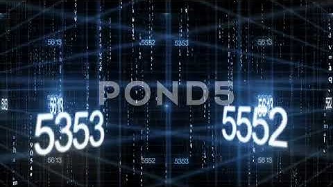 Blue Line Together With Digital Numbers Different Rotation