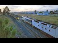 MONSTER SIZED FREIGHT TRAINS crossing at the Tullamrine Loop - Australian Trains