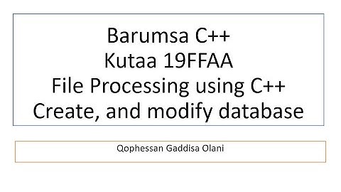 Barnoota C++ Kutaa 19FFAA(File and Database Processing in C++)