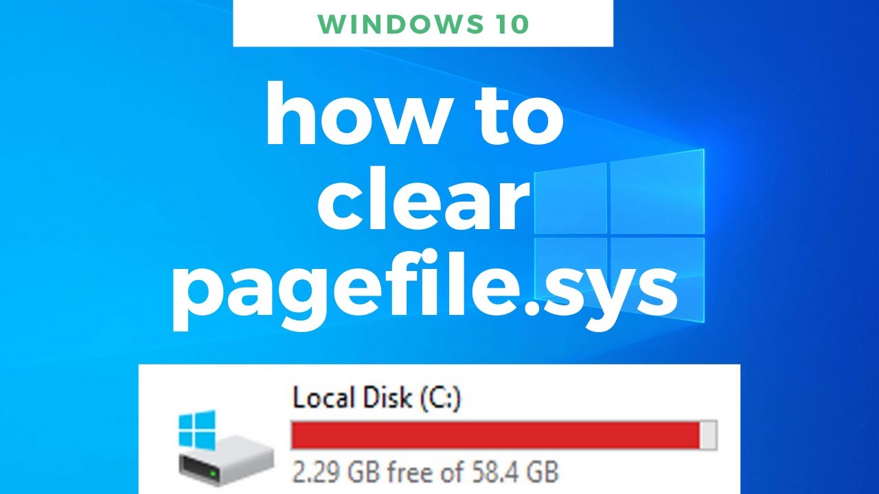 How to delete and clear pagefile.sys | Windows 10